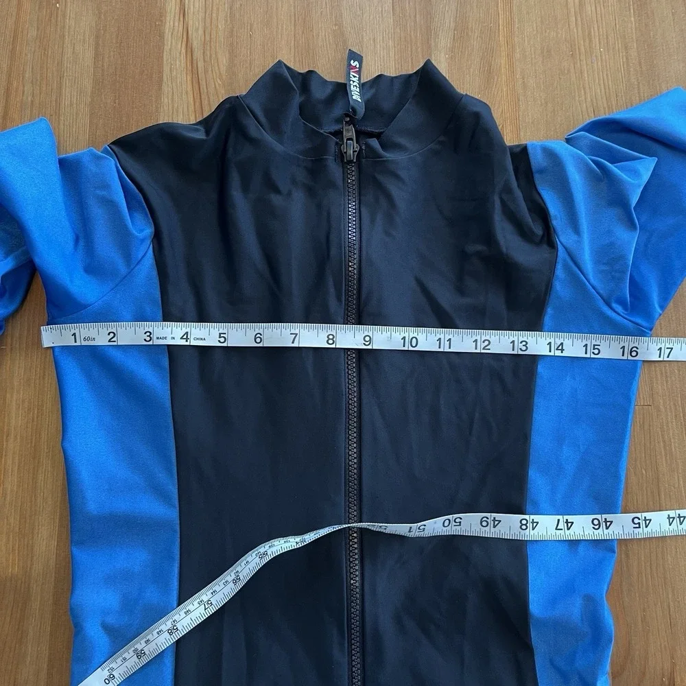 Diveskins By Oztek Wetsuit Ladies Large Black/Blue Zip Front Lightweight - Picture 12 of 13